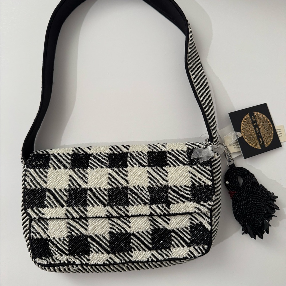 Stylish Black and White Checkered Women's viral Bag